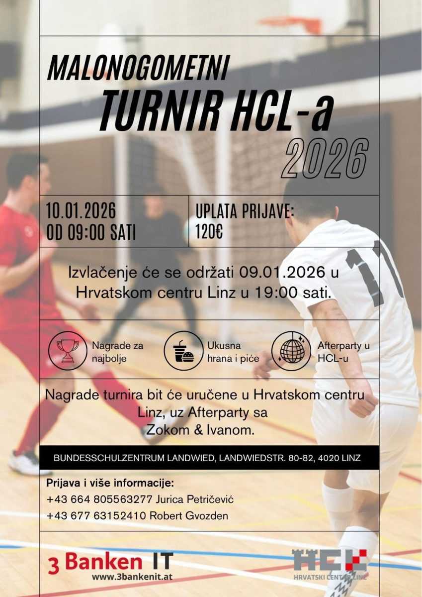 SPORTSKI POČETAK NOVE GODINE: Hrvatski centar u Linzu poziva na Malonogometni turnir