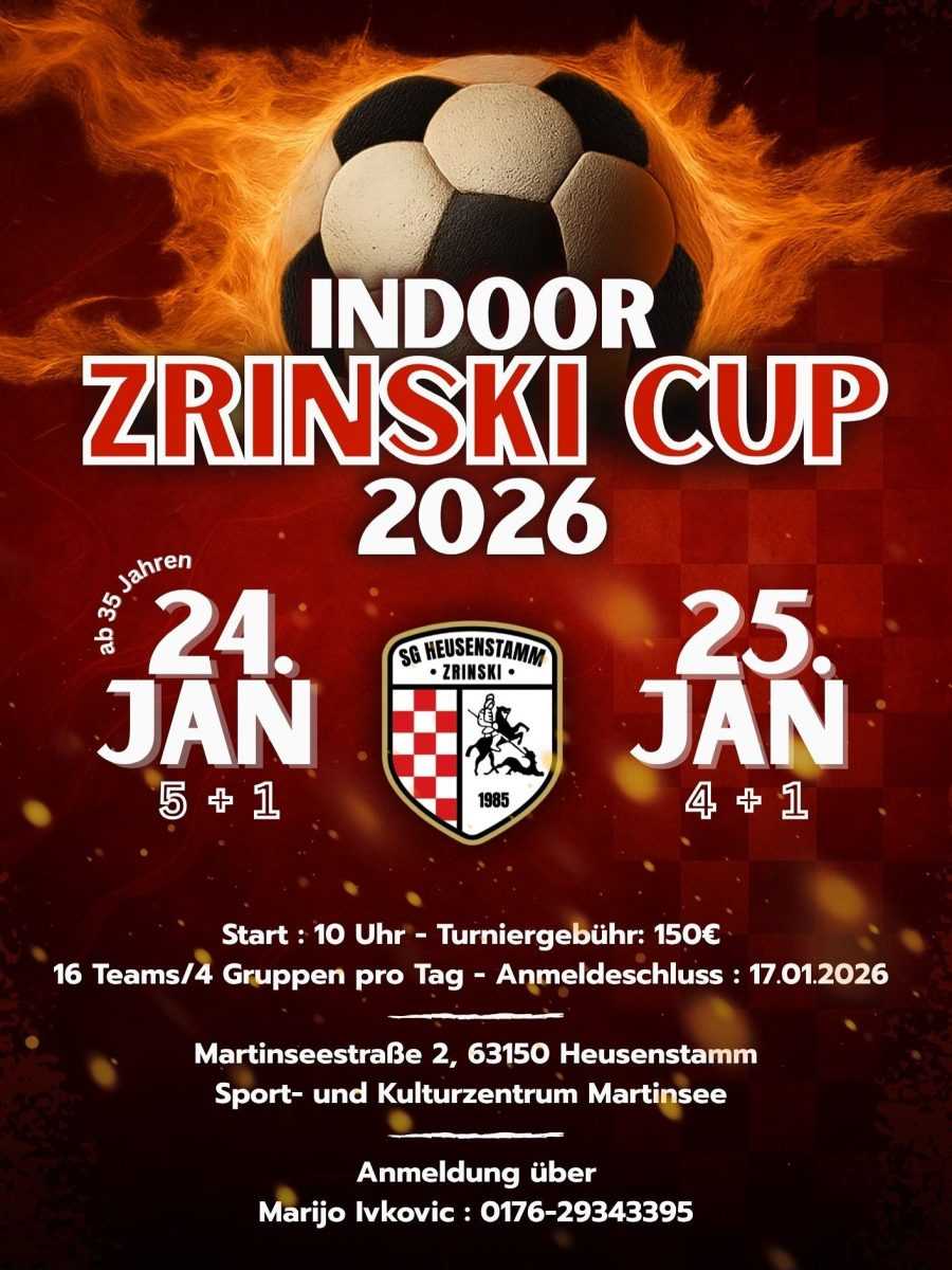 INDOOR ZRINSKI CUP 2026: Objavljeni detalji dvoranskog turnira u Heusenstammu