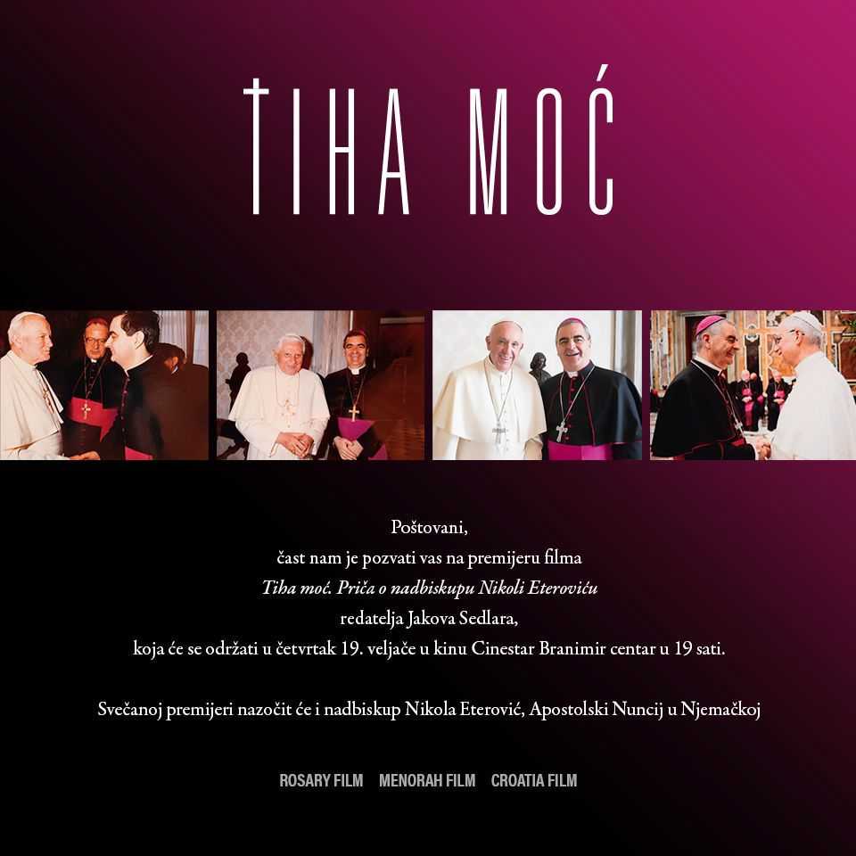 TIHA MOĆ U ZAGREBU: Ne propustite premijeru filma o Hrvatu koji je ostavio neizbrisiv trag u vatikanskoj diplomaciji TIHA MOĆ U ZAGREBU: Ne propustite premijeru filma o Hrvatu koji je ostavio neizbrisiv trag u vatikanskoj diplomaciji
