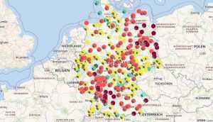 Karta koja prikazuje kvalitetu zraka / Foto: Umweltbundesamt