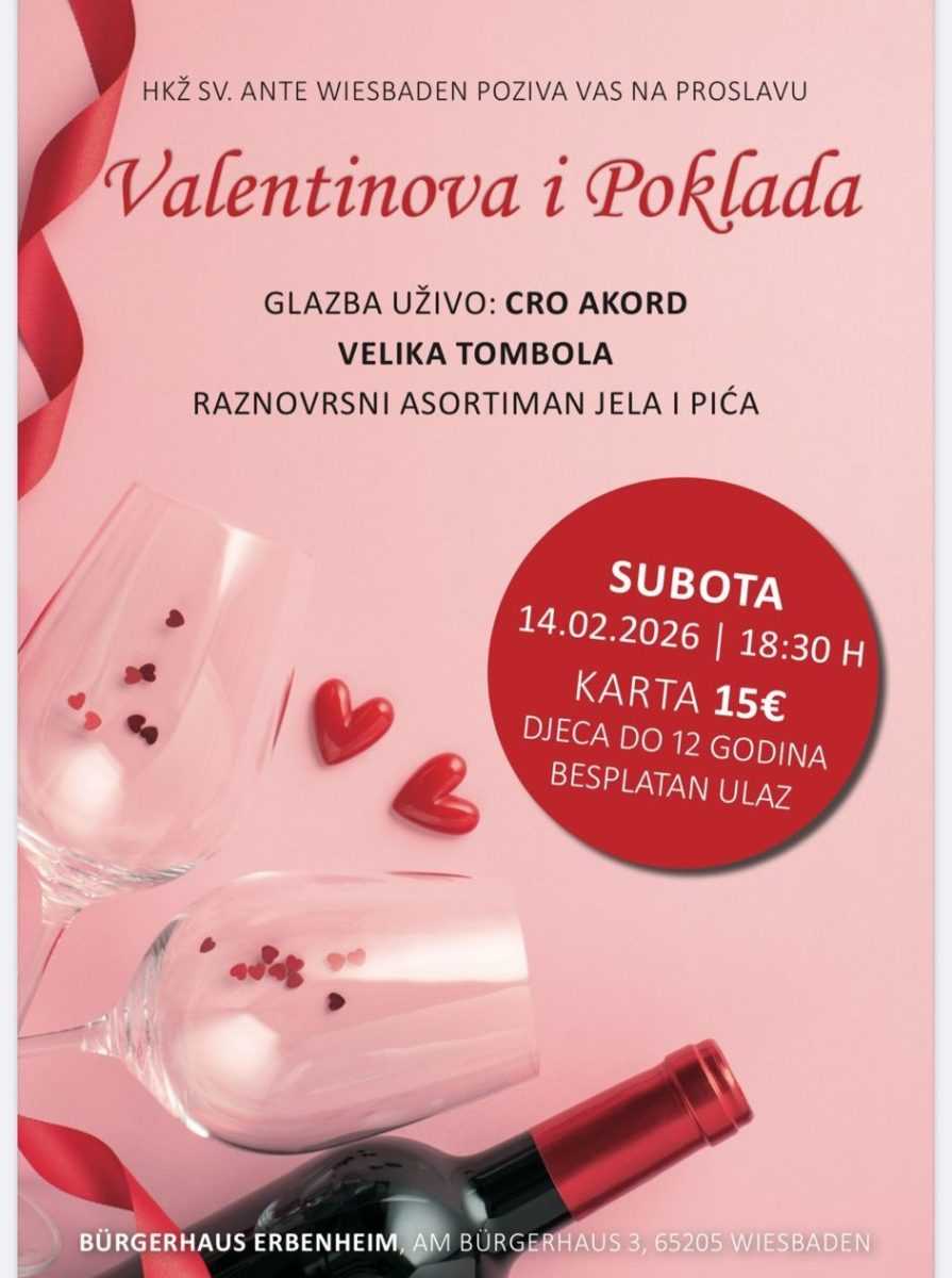 HKŽ WIESBADEN: Uskoro velika humanitarna zabava povodom Valentinova i maškara Humanitarna proslava u Wiesbadenu