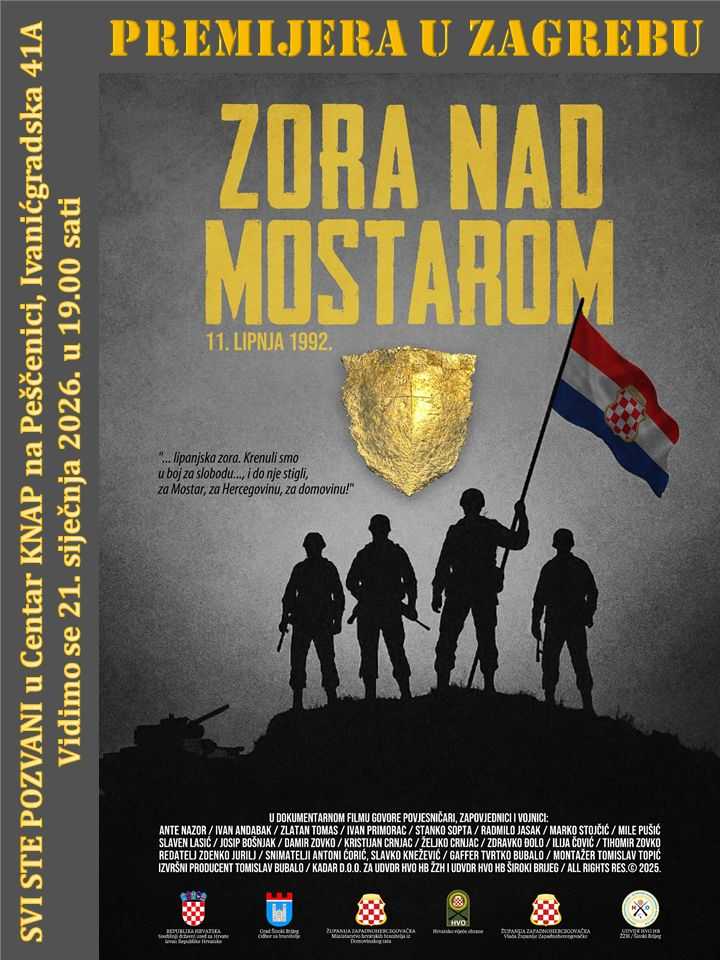 SJEĆANJE NA LIPANJSKE ZORE: Dokumentarni film „Zora nad Mostarom“ premijerno u Zagrebu