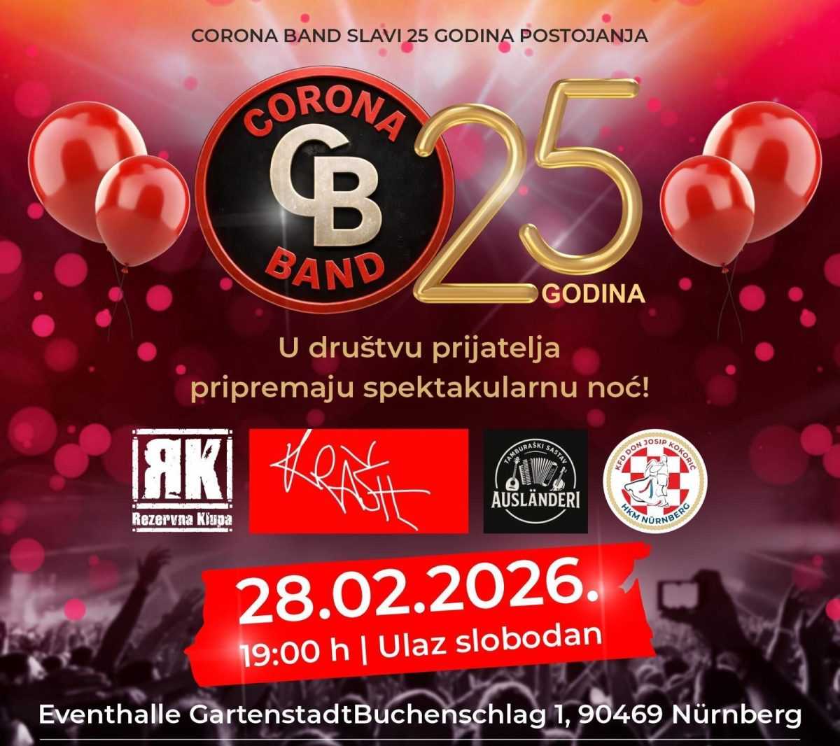 GLAZBENA PRIČA KOJA TRAJE: Corona Band iz Nürnberga obilježava 25 godina Najava nastupa / Foto: Corona Bend