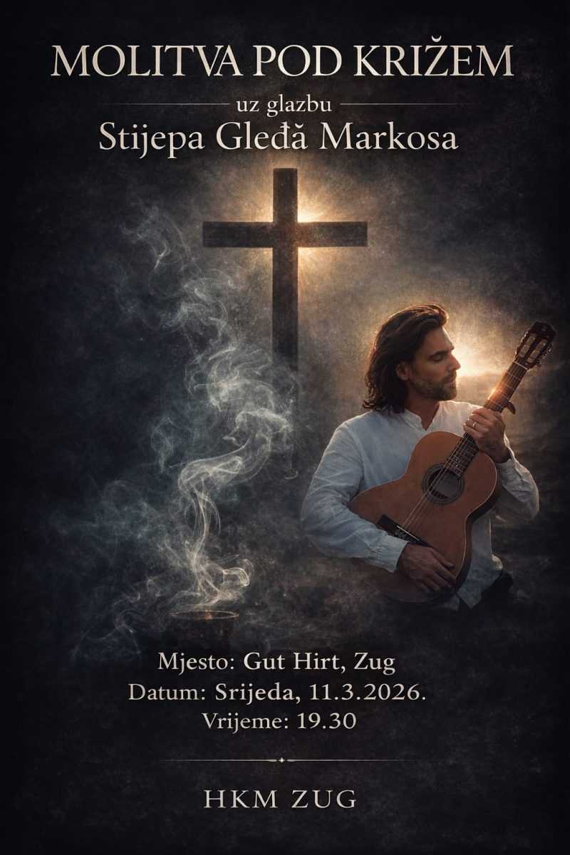 STIJEPO GLEĐ MARKOS NA KORIZMENOM DUHOVNOM PUTOVANJU U ŠVICARSKOJ: “Pjesmom kroz pustinju” – koncerti, molitva i objava izvedbe „Rajska Djevo“ na Dan žena STIJEPO GLEĐ MARKOS NA KORIZMENOM DUHOVNOM PUTOVANJU U ŠVICARSKOJ: “Pjesmom kroz pustinju” – koncerti, molitva i objava izvedbe „Rajska Djevo“ na Dan žena