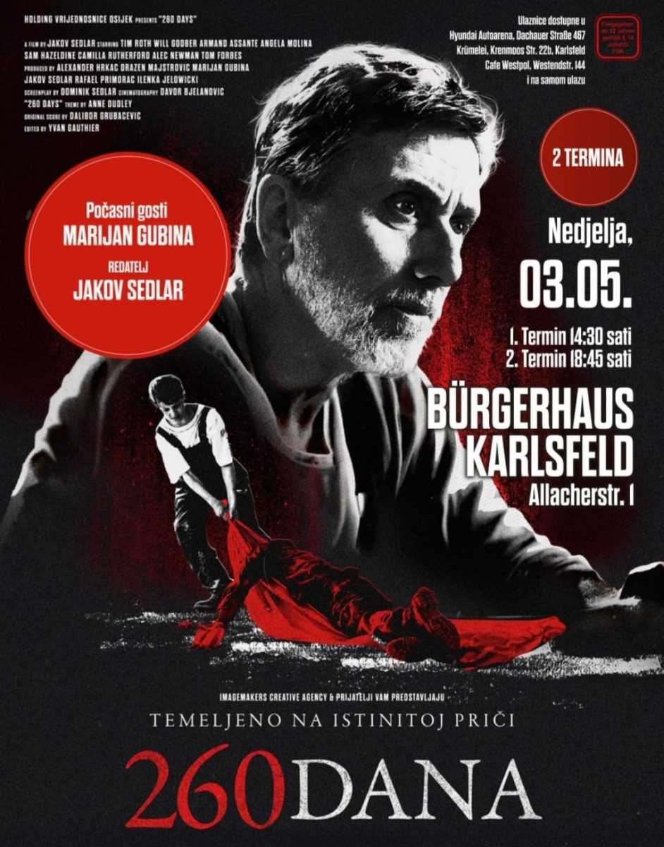 MÜNCHEN: Uskoro premijera filma „260 dana” i predavanje Marijana Gubine "Snaga oprosta " u HKŽ München
