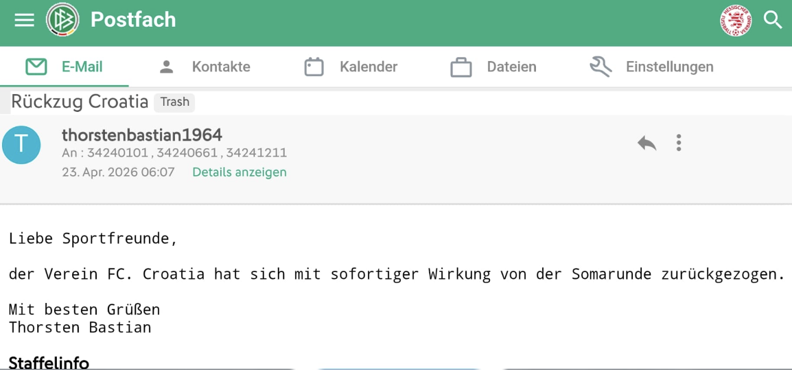 SAMOVOLJA PREDSJEDNIKA CROATIJE FRANKFURT: Bez znanja i suglasnosti igrača, Kelava odjavio iz natjecanja veteransku momčad