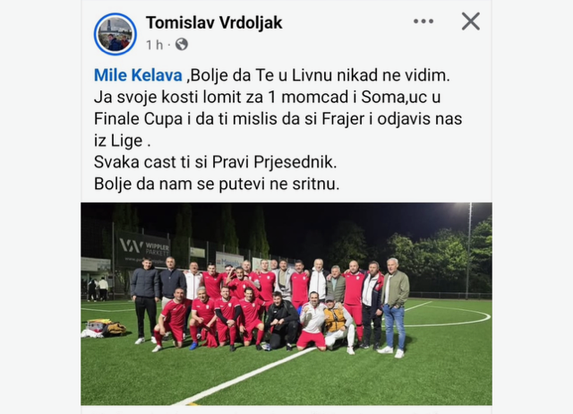 SAMOVOLJA PREDSJEDNIKA CROATIJE FRANKFURT: Bez znanja i suglasnosti igrača, Kelava odjavio iz natjecanja veteransku momčad