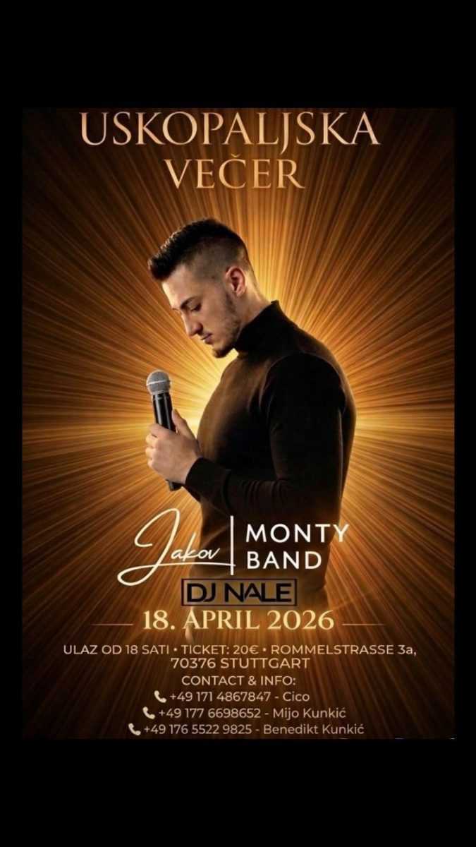 USKOPALJSKA VEČER U STUTTGARTU: Glazbeni događaj koji će u subotu okupiti brojnu publiku
