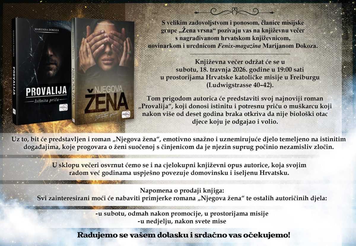 U SUBOTU, 18. TRAVNJA, U FREIBURGU: „Provalija“ i „Njegova žena“ otkrivaju potresne priče temeljene na stvarnim događajima