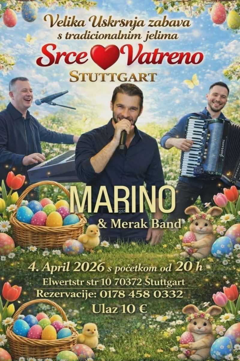 U SUBOTU U STUTTGARTU: Udruga Srce Vatreno organizira uskrsnu zabavu