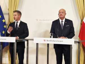 RESET ODNOSA AUSTRIJE I MAĐARSKE: Magyar kod Stockera u Beču - “Novo poglavlje” u bilateralnim odnosima P. Magyar (lijevo) i C. Stocker na Pressici