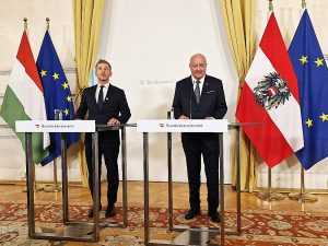 RESET ODNOSA AUSTRIJE I MAĐARSKE: Magyar kod Stockera u Beču - “Novo poglavlje” u bilateralnim odnosima P. Magyar (lijevo) i C. Stocker na Pressici