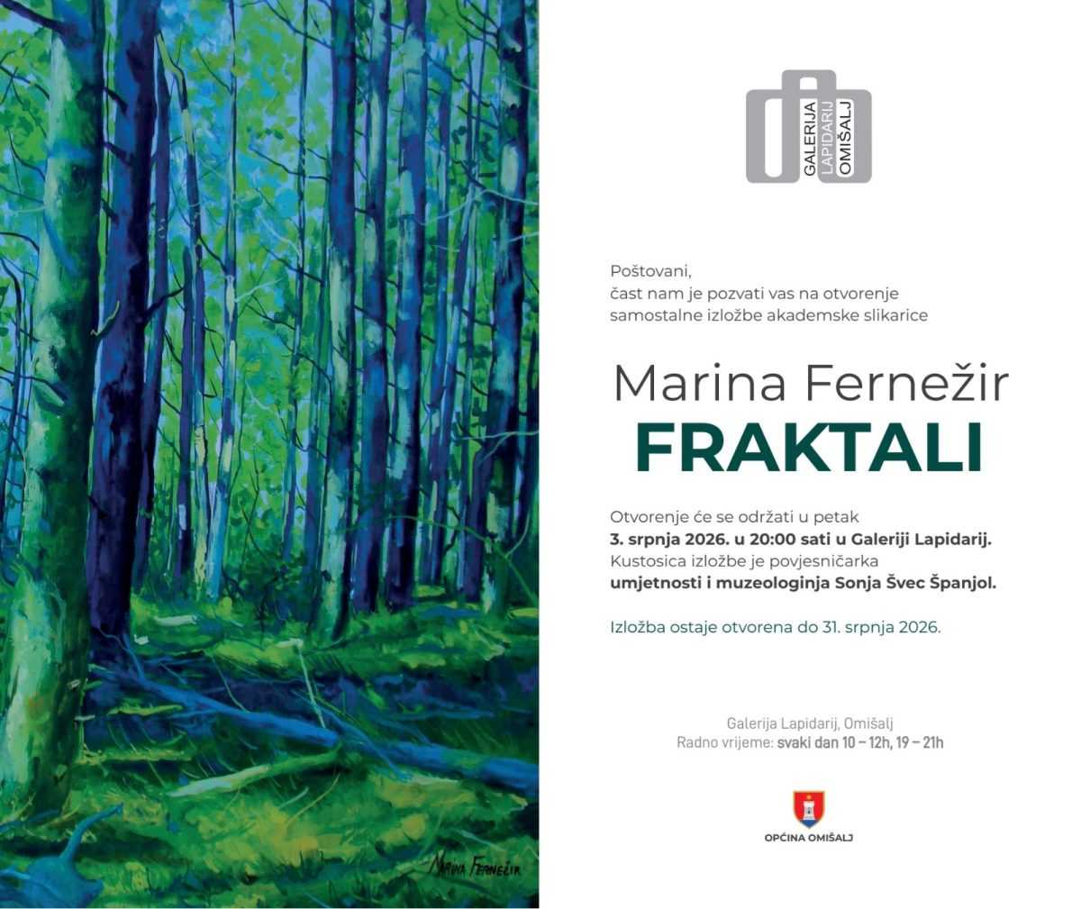 KULTURNI DOŽIVLJAJ U OMIŠLJU: Marina Fernežir predstavlja fascinantan ciklus „Fraktali“