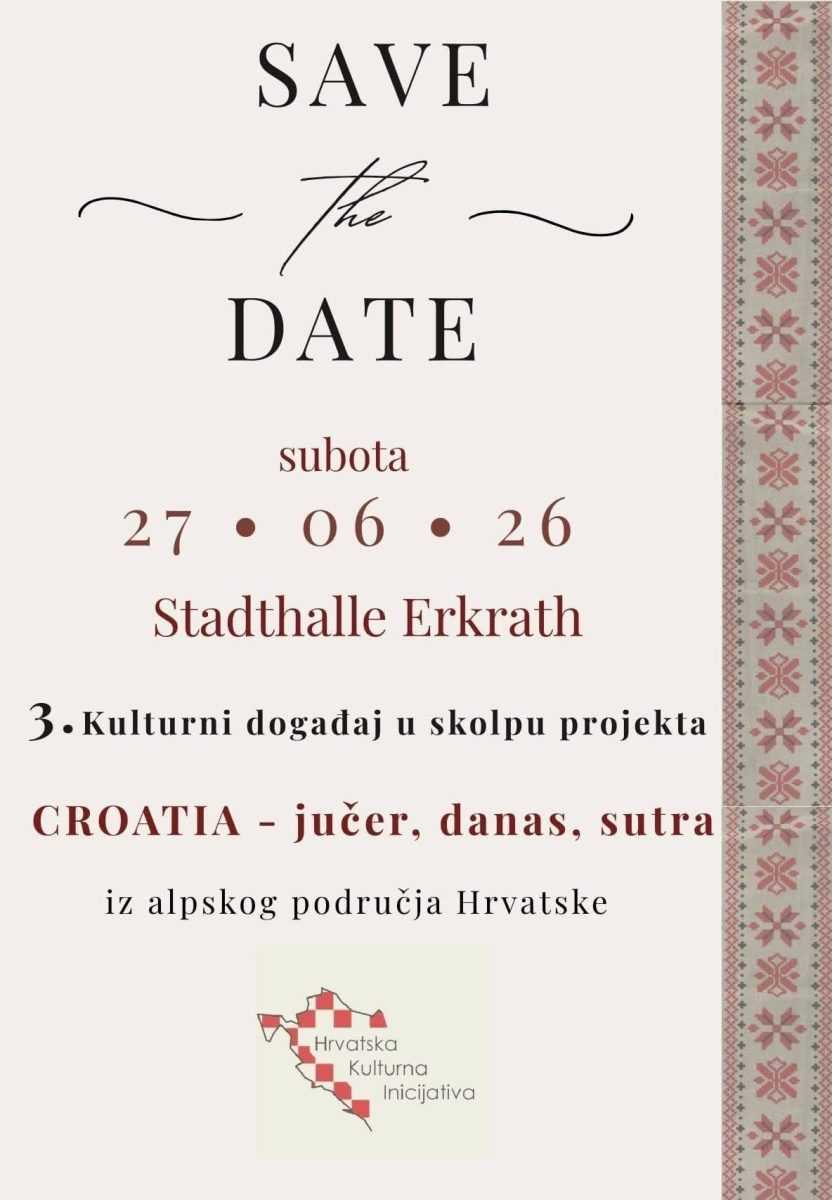 U ZNAKU TRADICIJE: Hrvatska kulturna inicijativa Wuppertal organizira 3. po redu Kulturni događaj u Erkrathu