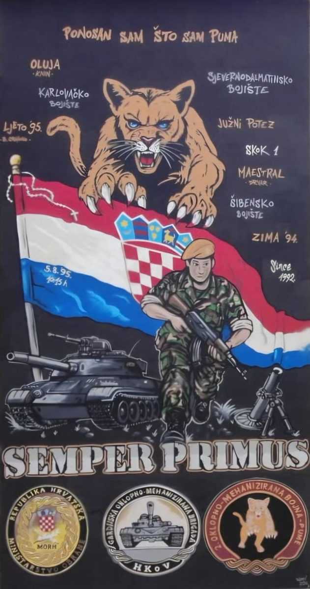 VARAŽDIN: Oslikan i predstavljen mural u vojarni 7. gardijske brigade "Puma" Oslikani mural / Foto: Udruga Pume